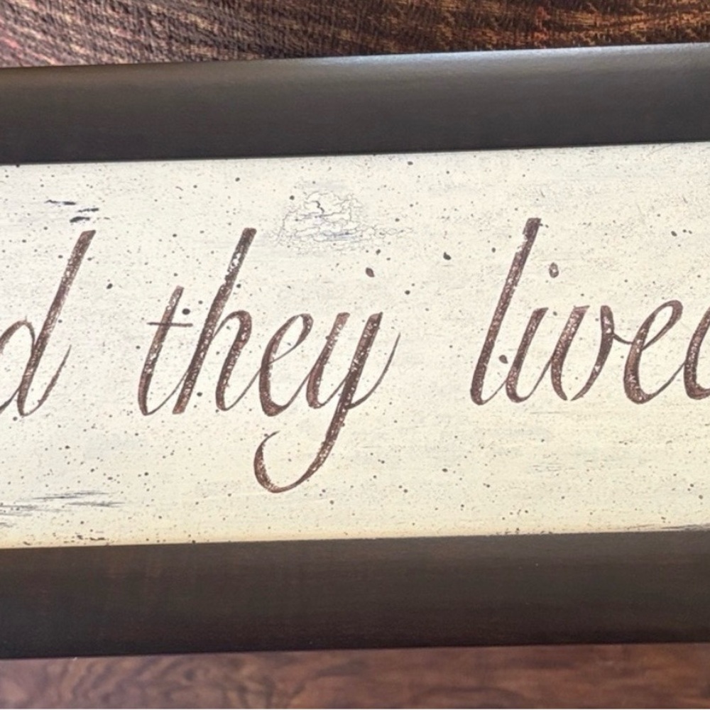 Brown and Cream Wall Art - 'And They Lived Happily Ever After' - Picture 2 of 4